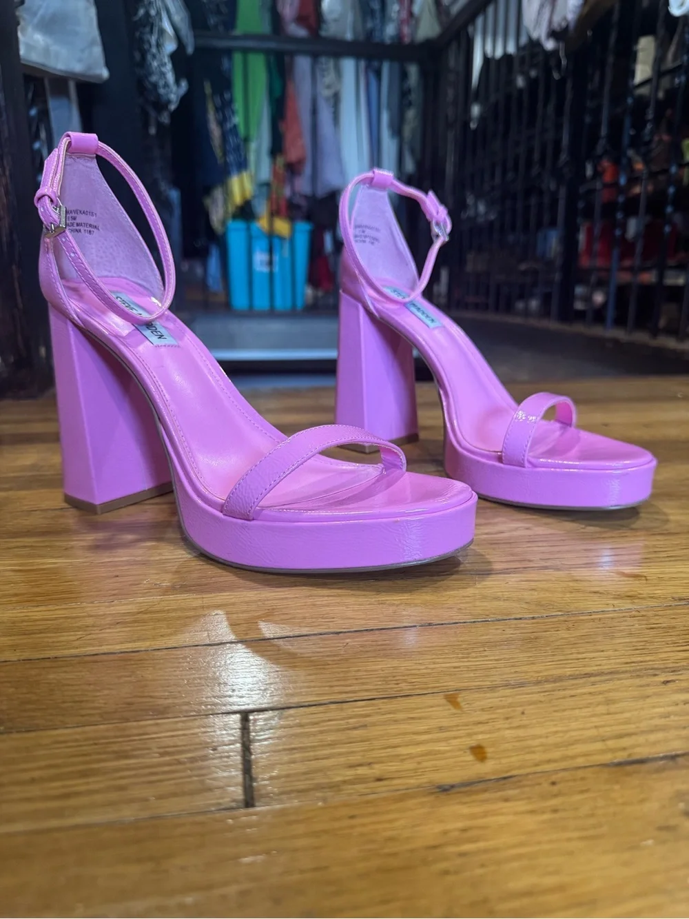 Steve Madden Veronica Hot Pink Platform Ankle Strap Sandals Heels